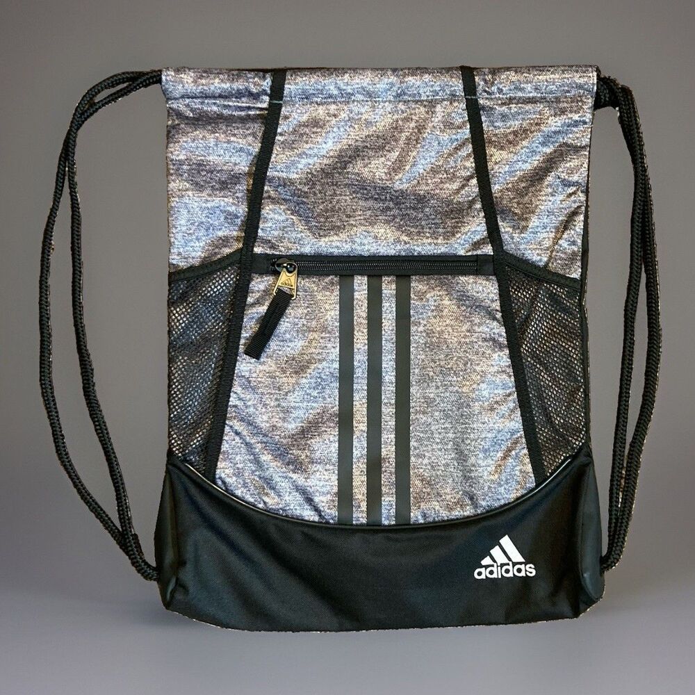 ADIDAS Training Alliance Gray / Black Gym School String Bag